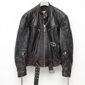 Vintage Harley-Davidson Black and Brown Leather Jacket